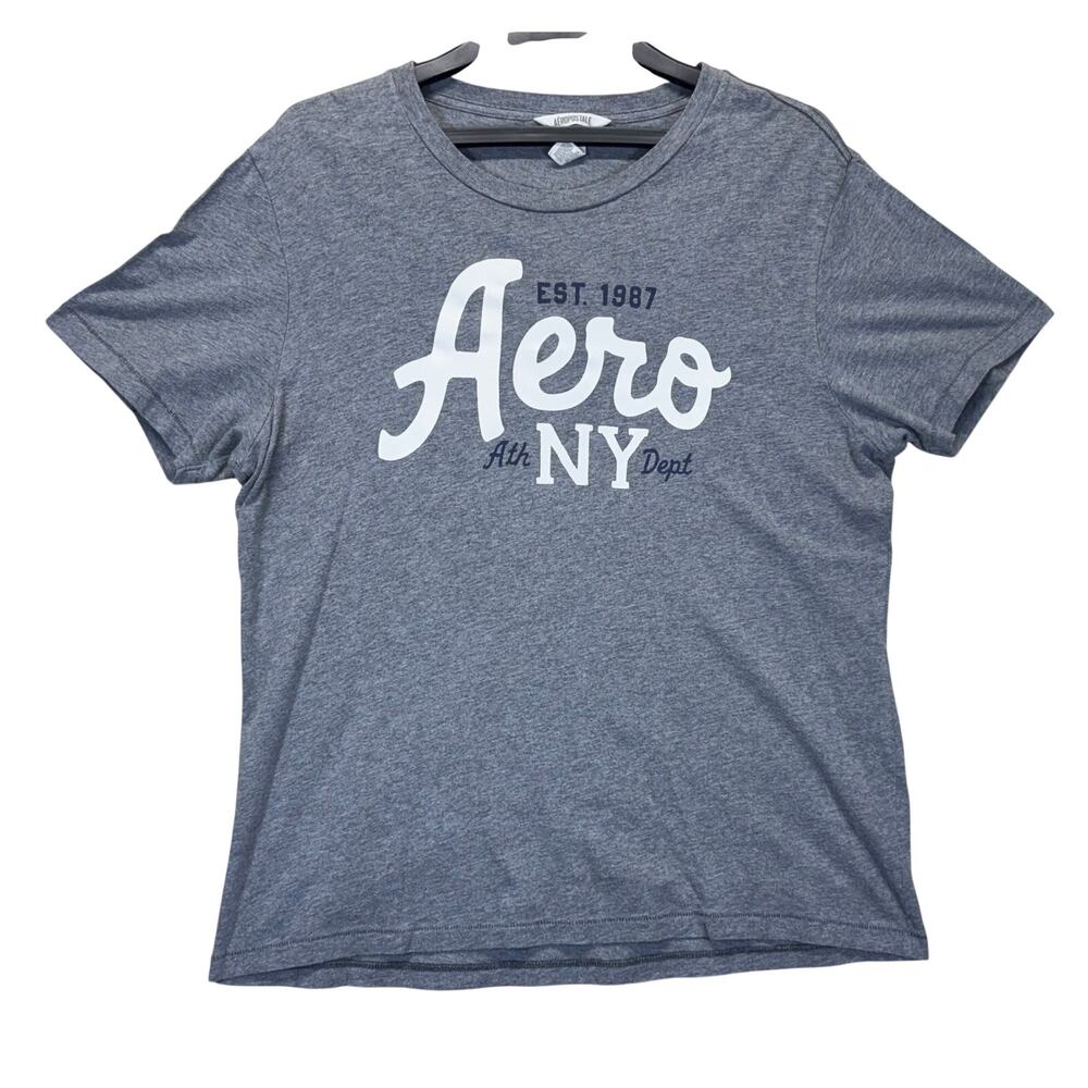 Aeropostale Mens XL Gray Heather‎ Aero NY Ath Dept Graphic T-Shirt Short Sleeve